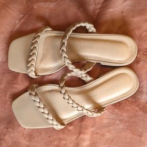 Sincerly Jules Nude Braided Slide Sandals